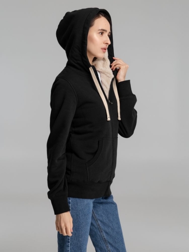 Изображение №6 | Толстовка унисекс на молнии Sherpa черная, размер XS