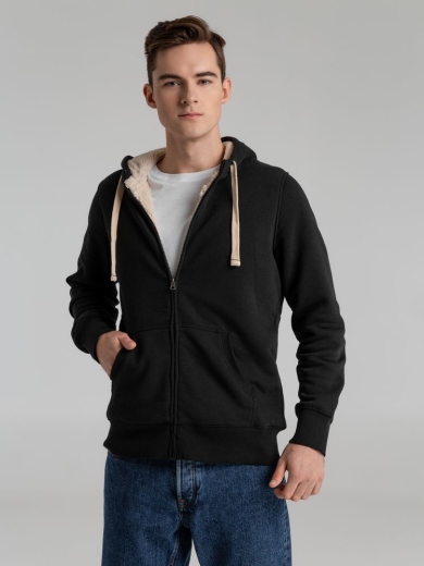 Изображение №9 | Толстовка унисекс на молнии Sherpa черная, размер XS
