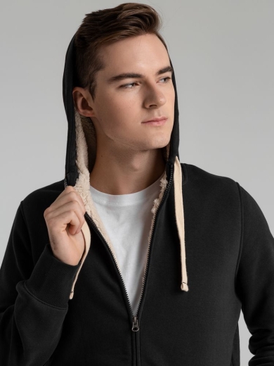 Изображение №12 | Толстовка унисекс на молнии Sherpa черная, размер XS