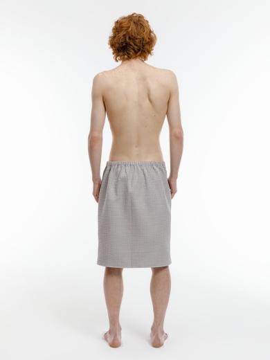 Изображение №6 | Килт вафельный мужской Onsen, светло-серый, единый размер