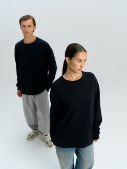 Изображение №16 | Свитшот оверсайз унисекс Omnifit, черный, размер XS/S