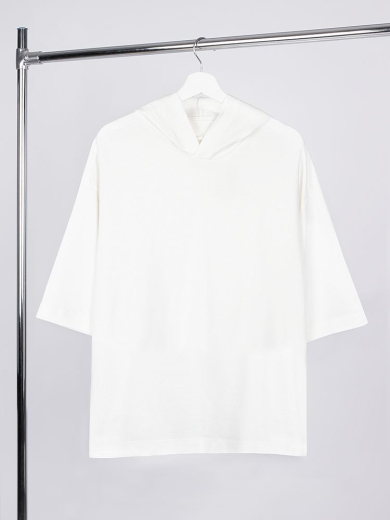 Изображение №2 | Футболка оверсайз унисекс с капюшоном Neofit, молочно-белая, размер XS/S