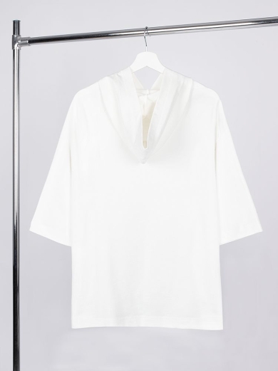 Изображение №3 | Футболка оверсайз унисекс с капюшоном Neofit, молочно-белая, размер XS/S