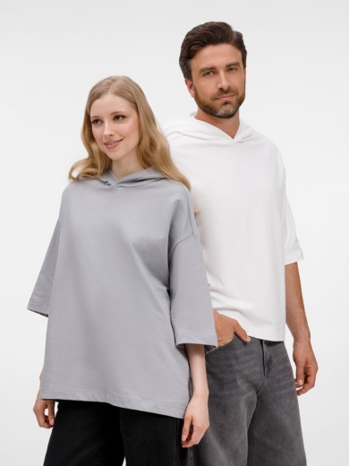 Изображение №17 | Футболка оверсайз унисекс с капюшоном Neofit, молочно-белая, размер XS/S