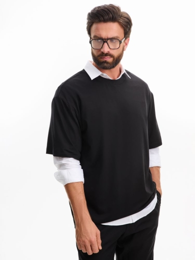 Изображение №14 | Футболка оверсайз унисекс Lavinia, черная, размер XS/S