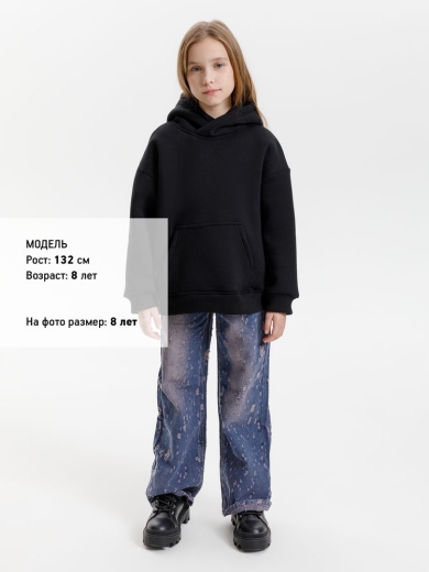 Изображение №5 | Худи детское оверсайз Junipero, черное, 6 лет