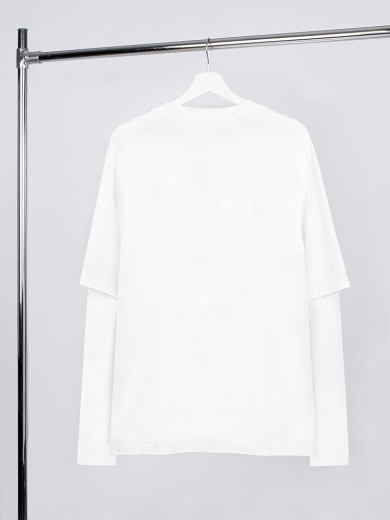 Изображение №3 | Футболка оверсайз с двойным рукавом Kosmos, молочно-белая, размер XS/S