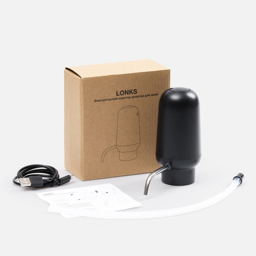 Изображение №9 | Электрический аэратор-дозатор для вина Lonks, черный