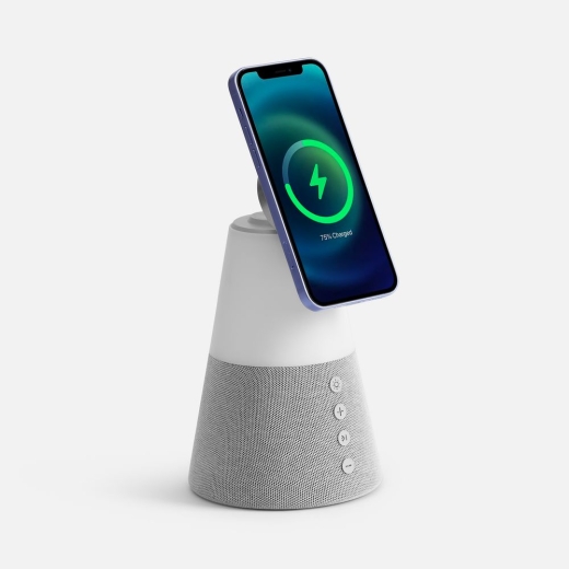 Изображение №1 | Bluetooth-колонка с беспроводной зарядкой и подсветкой Cone Sonance, серая