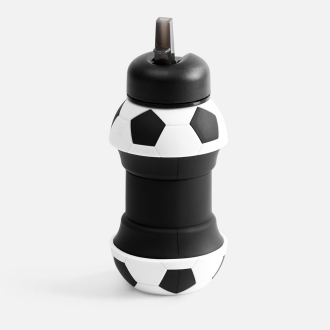 Изображение №2 | Складная бутылка для воды Football Flex, белая с черным