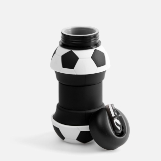Изображение №3 | Складная бутылка для воды Football Flex, белая с черным