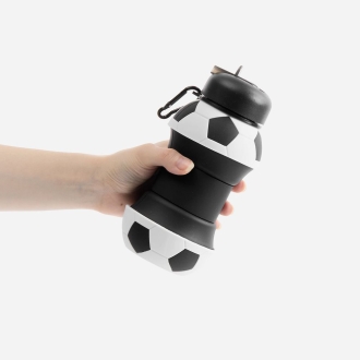 Изображение №7 | Складная бутылка для воды Football Flex, белая с черным