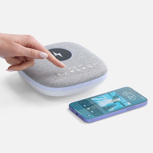 Изображение №7 | Bluetooth-колонка с беспроводной зарядкой и подсветкой Terrafonic, серая