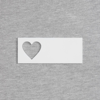 Изображение №2 | Лейбл из ПВХ с вырубкой «Сердце», белый