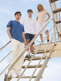 Изображение №6 | Рубашка поло унисекс Pulse, бежевая (льняная), размер S