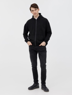 Изображение №10 | Толстовка унисекс оверсайз на молнии Zippy Terry, черная, размер XS/S