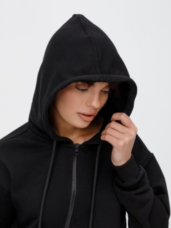 Изображение №13 | Толстовка унисекс оверсайз на молнии Zippy Terry, черная, размер XS/S