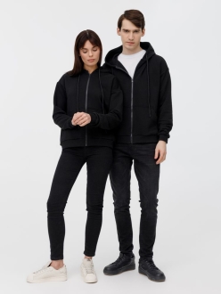 Изображение №17 | Толстовка унисекс оверсайз на молнии Zippy Terry, черная, размер XS/S