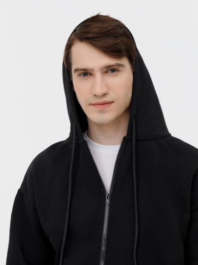 Изображение №8 | Толстовка унисекс оверсайз на молнии Zippy Terry, черная, размер XS/S