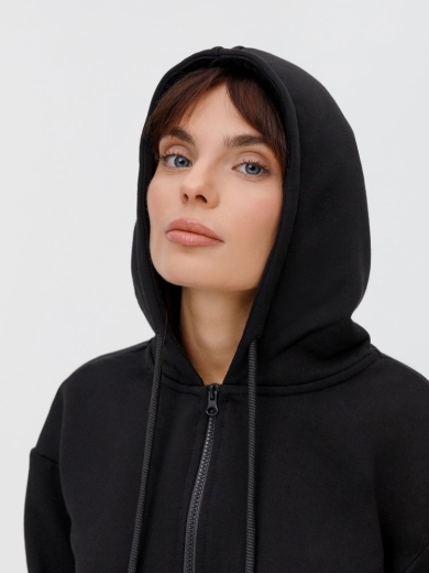 Изображение №14 | Толстовка унисекс оверсайз на молнии Zippy Terry, черная, размер XS/S