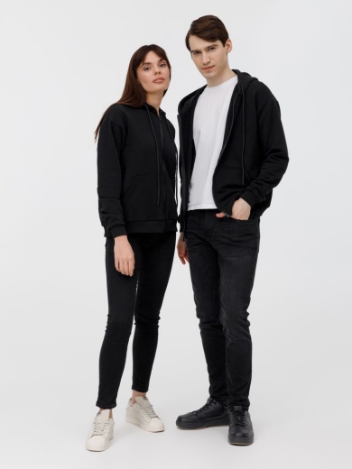 Изображение №18 | Толстовка унисекс оверсайз на молнии Zippy Terry, черная, размер XS/S