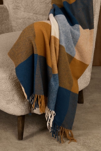 Изображение №5 | Плед Fleco, синий с коричневым