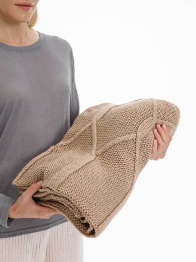 Изображение №7 | Плед Curve Verve, бежевый меланж