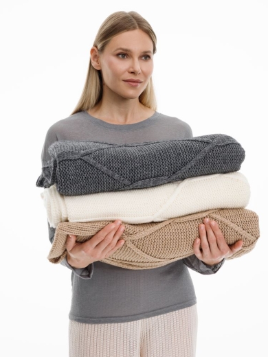 Изображение №8 | Плед Curve Verve, бежевый меланж