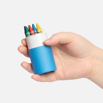 Изображение №4 | Набор цветных карандашей с мелками Kiddo Tube, голубой с оранжевым