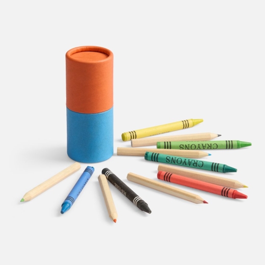 Изображение №1 | Набор цветных карандашей с мелками Kiddo Tube, голубой с оранжевым