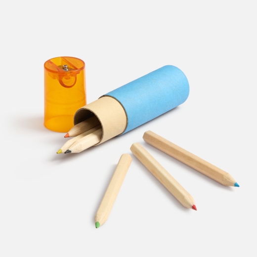 Изображение №2 | Набор цветных карандашей Kiddo с точилкой, голубой с оранжевым