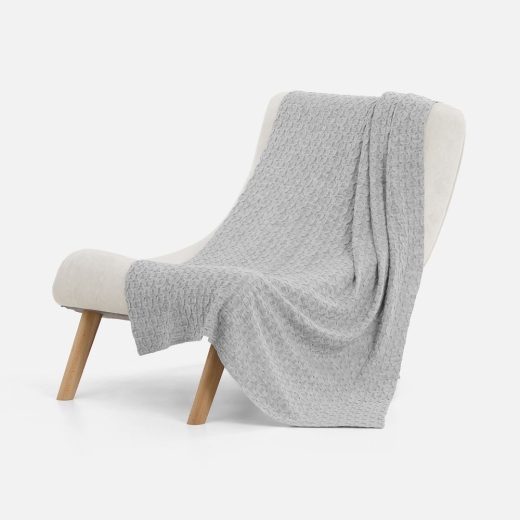 Изображение №2 | Плед Braidera, серебристо-серый меланж