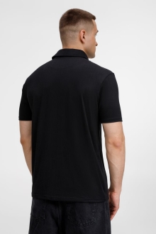 Изображение №7 | Рубашка поло унисекс Senti, черная, размер S