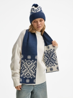 Изображение №7 | Шарф Wintertude M, синий с белым
