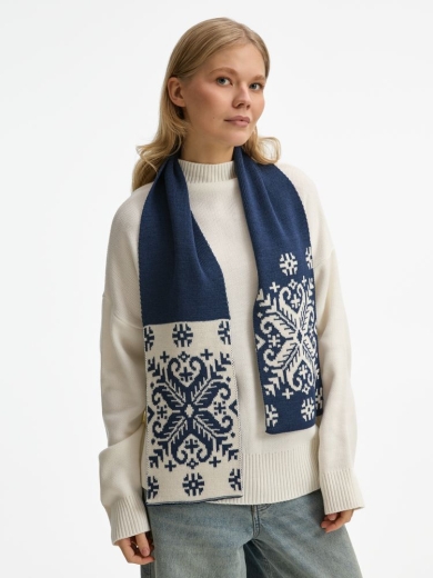 Изображение №5 | Шарф Wintertude M, синий с белым