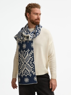 Изображение №6 | Шарф Wintertude L, синий с белым