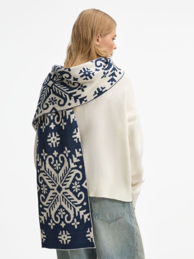 Изображение №5 | Шарф Wintertude L, синий с белым