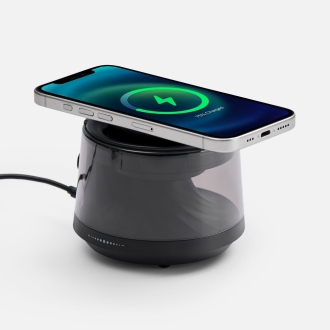 Изображение №2 | Bluetooth-колонка с подсветкой и беспроводной зарядкой Quantium, черная