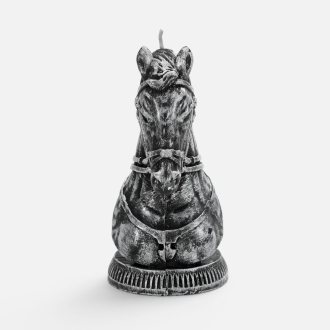 Изображение №2 | Свеча фигурная «Бюст лошади», серебристая