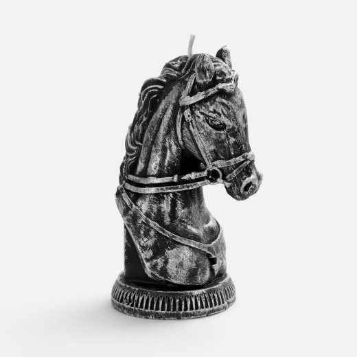 Изображение №1 | Свеча фигурная «Бюст лошади», серебристая