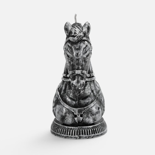 Изображение №2 | Свеча фигурная «Бюст лошади», серебристая