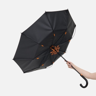Изображение №7 | Зонт-трость Hidecolor с цветными спицами, черный с оранжевым