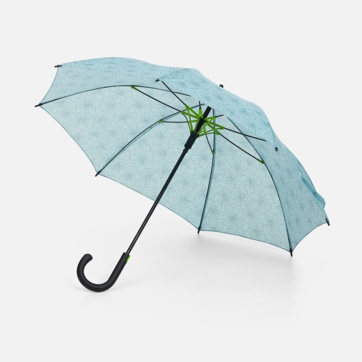 Изображение №1 | Зонт-трость Undercolor с полной запечаткой на заказ, с зелеными спицами