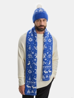 Изображение №7 | Шарф Holidale, синий с молочным