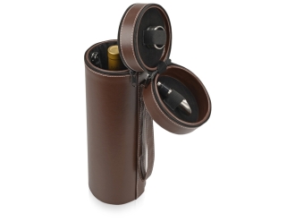 Изображение №1 | Тубус для вина «Божоле» (коричневый, черный/серебристый)