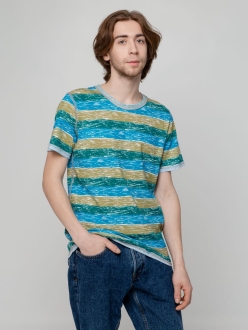 Изображение №10 | Футболка мужская RAYET двусторонняя, голубой/зеленый, размер S