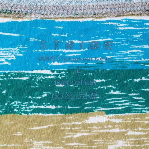 Изображение №6 | Футболка мужская RAYET двусторонняя, голубой/зеленый, размер S