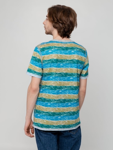 Изображение №11 | Футболка мужская RAYET двусторонняя, голубой/зеленый, размер S