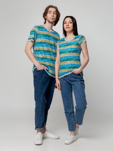 Изображение №12 | Футболка мужская RAYET двусторонняя, голубой/зеленый, размер S