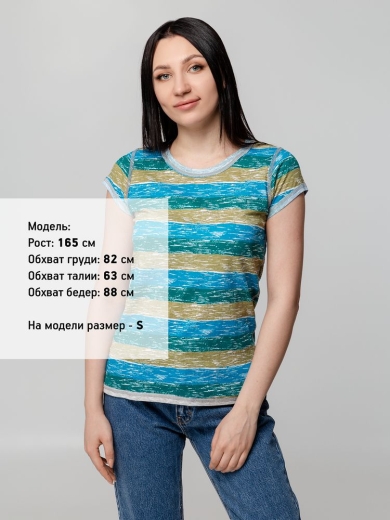 Изображение №9 | Футболка женская RAYET LADY двусторонняя, голубой/зеленый, размер S